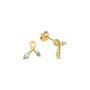 Heliophilia Silver Pendientes de Plata de Ley 925 con Baño de Oro y Circón Dorado